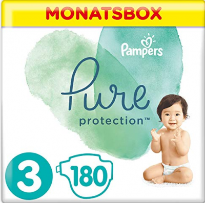 Pampers - Pure Protection - Monatsbox mit 180 Windeln - Größe 3